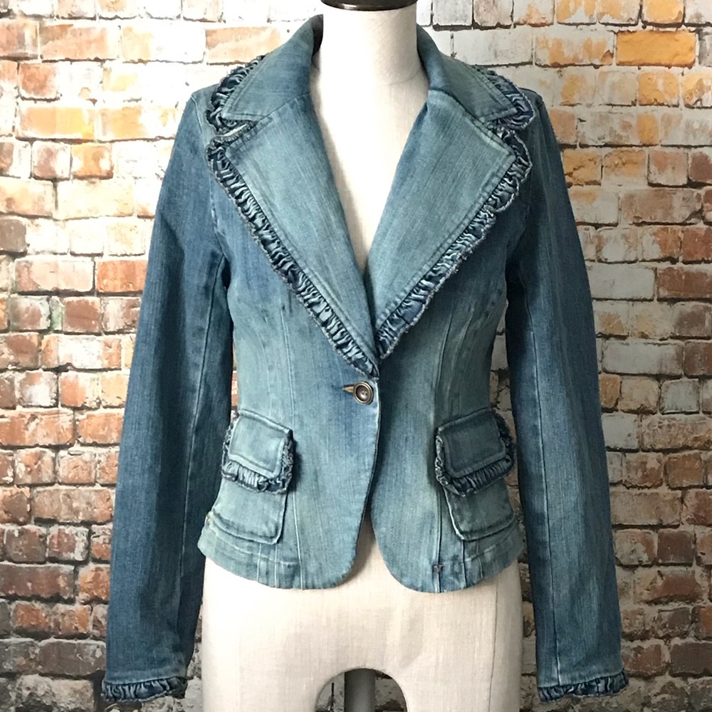 INC International Concepts Blue Jean Jacket